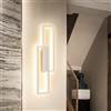 Dopastore Applique da Parete LED 32W Design Rettangolare Sovrapposto Bianco Lampada da Parete Stile Moderno Da Interno IP20 Camera Corridoio (Luce calda 3000K)