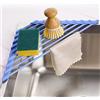 Tomorotec Scolapiatti compatto a triangolo rivestito in silicone per angolo lavello, organizer pieghevole in acciaio inox e ripiano portaoggetti (blu)