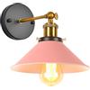 iDEGU Lampada da Parete Vintage, 22cm Applique da Parete Interno Lampadario Plafoniera Regolabile E27 Illuminazione da Parete Moderna per Camera da Letto, Soggiorno, Camera per Bambini (Rosa)