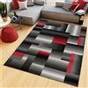 TAPISO Maya Tappeto Soggiorno Pelo Corto Design Moderno Motivo Astratto Geometrico Sfumato tonalità Grigio Rosso Camera da Letto Cameretta Ufficio Salotto Oeko-Tex 160 x 230 cm