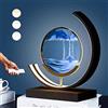 HUNTFF Lampada 3D Sand Art Liquid Motion Sands of Time, Immagine di Sand Art in Movimento Lampada 3D con Immagine di Sabbia Rotonda 3 Colori Luce Artistica con Supporto Decorazione per la casa e l'