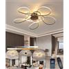 JINGKER LED Soggiorno Plafoniera moderna semplice creativa a forma di lampada da soffitto Con telecomando Dimmerabile Illuminazione a soffitto Camera da letto da incasso Ciondolo 3200-6500K (Nero, Φ90cm)