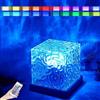 XMHSSFF Lampada antistress subacquea proiettore 16 colori Aurora Ocean Wave Effetto 3D Midnight Aura Lampada con telecomando Portatile Northern Lights Cube Starry Night Light per Teen Girl Room Decor Gift-USB