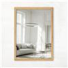 CLAMARO VISION Specchio da parete 40x60 cm su misura | Rovere Catania | Specchio moderno angolare con cornice in legno MDF, incl. ganci in metallo e materiale di montaggio (formato orizzontale e