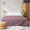 Cassera Casa - Lenzuolo Sopra, 100% Percalle di Cotone 200Tc, Prodotto in Italia, 18 Colori Tinta Unita, Facile Stiro, 250x290cm, Matrimoniale, Rosa Malva
