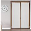 mauro Tende per Finestra e portafinestra a pannello confezionate-Coppia Tendine-larghezza cm 35/45/50/55/60/65/70/80/90 -Tende a Vetro-Tessuto Bianco Effetto Lino - 90X225