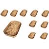Nicoletti 25 Cestini di Cartone Avana, scatoline aperte per confezioni, bomboniere, packaging regalo, cestino natalizio o pasquale MOD40 con 250 gr paglia in legno finissima