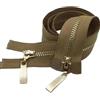 ZacLAy Cerniera Con Denti In Metallo Oro Chiaro Con Doppio Cursore Da 80/100/120Cm, Cachi, 5#, 80cm