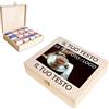 Creative Deco Scatola da Tè in Legno con Testo e Foto, 12 Scomparti | 29 x 25 x 7,5 cm, con coperchio, serratura e divisori rimovibili, ideale per tè, tisane, gioielli e regalo Natalele