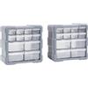 vidaXL Mobile Contenitore con 12 Cassetti Organizer Portaminuterie Cassettiera Scaffale Organizer Scatole Multiuso Box Officina Scomparti