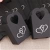 C.X.Y. 100 Pezzi Scatole Portaconfetti Bomboniere Con Manico Cuore Elegante Bianco e Nero Matrimonio (100pz Nero)