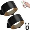 Gienslru Lights of Sweden - Lampade da parete, Home Touch Control, telecomando ricaricabile, dimmerabile, rotazione magnetica a 360°, colore e luminosità a 3 livelli, luce a doppio lato, senza fili, per