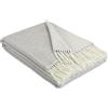 STTS International Coperta in lana merino - Cashmere - Mix 140 x 200 cm molto morbida plaid Faro beige-bianco (Duo)