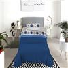 IlGruppone Completo letto lenzuola, stampa digitale calcio 100% cotone, made in italy - Blu - Singolo