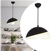 Mengjay Trade E27 Semplice Moderno Illuminazione a Sospensione Battuto lampadario in ferro Lampada Sospensione in Metallo Creativo Luci a Sospensione Regolabili Lampadari per Sale da Pranzo(Nero)