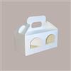 Lucgel Scatola Astuccio Porta 2 Vasetti Salse Creme in Cartoncino Seta Bianco 110x50H50mm - 20 pezzi -