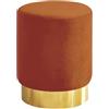 IlGruppone Pouf Cilindro Poggiapiedi Camera Design Pouff Cameretta con Base Dorata Salotto in Velluto Sgabello - Ruggine