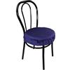 Russo Tessuti Set 6 Cuscini Sedie Rotondi Cucina Coprisedia Elastici Imbottiti Tinta Unita-Blu