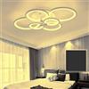 Partenopea Plafoniera Lampadario da soffitto a led con 6 Luci cerchi Design Stile Moderno Lampada per Camera Cucina Salotto Locali Commerciali (Luce Calda 3000K)