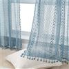 WAZZIO - Tende in pizzo Boho, lunghezza 213 cm, 2 pannelli, con filtrazione leggera della luce, con cordoncino e motivo geometrico a crochet, tende semi-trasparenti per camera da letto, soggiorno e