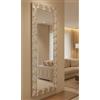 MO.WA Specchio da Parete cornice legno argento 50X145 cm da appendere in orizzontale/verticale per camera ingresso soggiorno. Made in Italy.