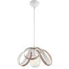 LEOLUX Fiocco - Lampadario a sospensione moderno - per cameretta bambini - camera da letto - soggiorno, altezza regolabile e facile da montare al soffitto - Lampadario bianco e Torotora.
