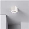Eurekaled - Lampada da soffitto in gesso ceramico Cilindro o Quadrato - Portafaretto attacco GU10 220V (H90mm, Quadrato)