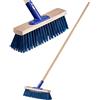 Kadax Road Brooms con un gambo lungo fatto di legno e nylon, spazzatrici con supporto per stelo metallico, ampio trambusto industriale e trambusto, comoda scopa di sala, sabbia, vari grandi (40 cm)