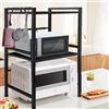 HUOLE Allungabile 3 Tier Mensola Microonde/ripiano microonde/scaffale cucina/mobile per microonde/supporto per Forno a Microonde Organizer Cucina Salvaspazio(40/64 * 36,5 * 78 cm (nero))