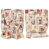 PARAMAISON Coprischienale Sedia Imbottito, Set 2 Pezzi, Design Shabby Chic Cuore, Sfoderabile, con Elastico, Fiocco | Largo 45cm Altezza 40/47 cm | Bordeaux