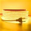 HEGEHE - Striscia LED 220V [1M, Giallo], Impermeabile IP65, SDM2838, 120 LEDs/m Nastri LED Tagliabile e Flessibile CRI85+, Decorazione per Casa e Negozio