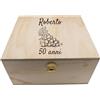 Colorfamily Scatola in Legno Personalizzata - Regalo Originale con Nome o Messaggio, Contenitore Decorativo per Calici, Bicchieri, Documenti, Compleanni, Anniversari e Occasioni Speciali