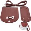 CALFOVERA Base per Borsa Ovale con Tracolla Regolabile Copri Patta 3 Pezzo in Pelle PU Set di Accessori per Lavoro A Maglia Uncinetto Fai da Te Borsa Zaino Borsa A Tracolla Ricambio Beige