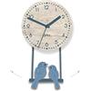 DEKORI - Orologio a Pendolo con Uccellini. Preciso E Silenzioso. Arreda e Rallegra ogni Ambiente della Casa, Made In Italy.