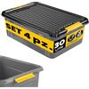 Monzana® 4x Contenitore con Coperchio 30L BPA Free Chiusura a Scatto Scatole Impilabili Scatola Organizer Cantina Garage Contenitori Plastica Box