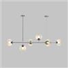 ENTHERONIC Lampadario moderno a 6 luci E27, lampada a sospensione industriale da soffitto per interni, con paralume in vetro a globo, apparecchio di illuminazione a sospensione regolabile per isola cu