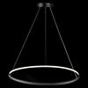 AIRUI 1-Luce Cerchio Lampada a Sospensione LED Metallo Acrilico Lampadario Moderno Sospeso Regolabile Luce Pendente per Soggiorno Camera da Letto Cucina,Black+TricolorLight-60cm