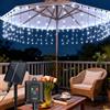 Aigostar Luci Solari da Esterno/Interno - 3M+5M*0.4M Cascata di Luci per Esterno 100 LED, 8 Modalità, IP65, Luce Bianca Fredda, Tenda Luminosa per Giardino, Balcone, Camera da Letto