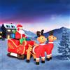 Ki Christmas Slitta Di Babbo Natale Gonfiabile Con Renne e Luci a LED Sistema Autogonfiabile Per Esterno Protezione IP44 Addobbo e Decorazione Natalizia