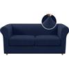 BXFUL Copridivano Chesterfield elasticizzato con fodere per Cuscini Separati per mobili da soggiorno con tessuto jacquard più spesso (2 Posti,Blu navy)