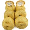 woolove Tricot Cafè Set 6 Scintilla - Filato in Puro Cotone Supermercerizzatoe Antipilling - per Maglieria e Uncinetto - Ferri/Uncinetto 3.50/4.50 mm - 6 Gomitoli da 50g (113m) - Senape 11, 6 Pezzi