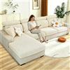BXFUL Coprisedile per Divano con Penisola Copri Divano Elastico Federa per Cuscino per Divano del Sedile Copridivano Protezione del Cuscino Sedile (Grande 1 posto,Beige)