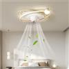 Harpochten Ventilatore Da Soffitto Con Illuminazione Rotazione Reversibile A 6 Velocità Lampada Con Ventola For Camera Da Letto Soggiorno Cucina Ragazzi E Ragazze Camera Da Letto Soggiorno Cucina ( Color : Pink