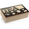 MAURY'S IL NUMERO UNO DEL RISPARMIO Maury's Contenitore Porta Tisane, Tè - Scatola in Legno Naturale, Stile Elegante, Tea Shop per Conservare e Organizzare, Salva Aroma, Bustine da Thè e Infusi (Legno Naturale, 22 x 13 x 7H CM)