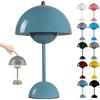 HSKJTT Lampada A Fungo LED Ricaricabile, Lampada da Tavolo per Vaso di Fiori Wireless Lampada da Tavolo Dimmerabile al Tocco Lampada da Comodino Lampade A Fungo Lampada da Scrivania,Gray Blue