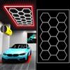 Sedtonmu Illuminazione a LED esagonale, per garage, 14 pezzi, 6500 K, esagonale, RGB, ideale per garage, officina, gioco, palestra, parrucchiere, illuminazione per ufficio, 3