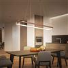 Bellastein LED Tavolo da pranzo Lampada a sospensione Ovale da ufficio Lampadario Minimalista Anello Design Altezza Regolabile Lampada A Sospensione Con Telecomando Plafoniera (L120cm)