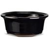 CERTRE - Vaso Bonsai Rotondo in Gres, Modello Rimini, Made in Italy, Colore Blu Scuro (Smaltato)| Misure esterne diametro 20,8 cm x altezza 7 cm