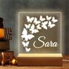 Stileitaliano lampada personalizzata con nome luce regolabile notturna per bambini led camera da letto notte (Farfalle)