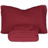 Morbidissimi Set Lenzuola Completo Letto in Pile Coral Tinta Unita, Termico, Morbido, Caldo per Letto Matrimoniale Bordeaux